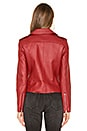 view 3 of 4 Just Ride Faux Leather Jacket in Brick Red