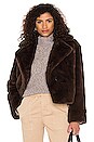 view 1 of 4 Big Time Plush Faux Fur Jacket in Dark Espresso
