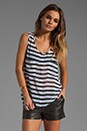 view 1 of 4 Kellyn Stripe CDC Tank en Black/Optic White in Black & Optic White