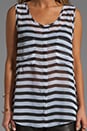 view 3 of 4 Kellyn Stripe CDC Tank en Black/Optic White in Black & Optic White