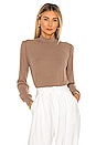 view 1 of 4 Mock Paper Scissors Top in Taupe