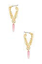 view 2 of 2 Amour Chain Drop Earrings in Rose Quartz