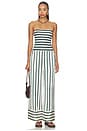 view 5 of 6 Cannes Silk Pant in Forest Stripe