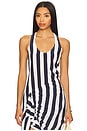 view 1 of 4 Orta Silk Tank Top in Navy Stripe