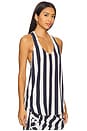 view 2 of 4 Orta Silk Tank Top in Navy Stripe