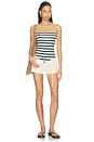 view 4 of 4 MAILLOT DE BAIN 1 PIÈCE ALBA in Forest Stripe
