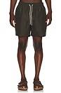 view 1 of 5 Water Reactive Tartan Swim Short in Olive