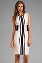 view 1 of 6 Sleeveless Stripe Front Dress in Bare Pink Combo