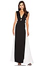 view 1 of 3 Colorblock Gown in Black Off White Combo
