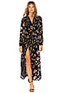 view 1 of 3 Velvet Wrap Dress in Dark Navy Multi