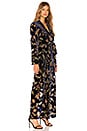 view 2 of 3 Velvet Wrap Dress in Dark Navy Multi