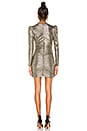 view 4 of 3 Metallic Shirred Dress in Gold Combo