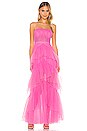 view 1 of 4 Corset Tulle Gown in Vibrant Pink