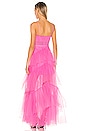 Bcbgmaxazria Corset Tulle Gown In Vibrant Pink Revolve