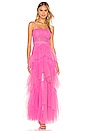 view 4 of 4 Corset Tulle Gown in Vibrant Pink