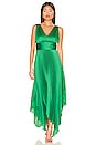 view 4 of 4 Asymmetrical Evening Dress in Medium Green