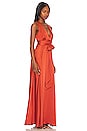 view 2 of 3 Silky Satin Evening Dress in Etruscan Red