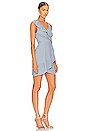 view 2 of 4 Ruffle Crepe Mini Dress in Dusty Blue