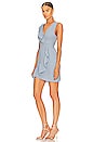 view 3 of 4 Ruffle Crepe Mini Dress in Dusty Blue
