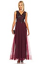 view 4 of 5 Long Lace Evening Dress in Deep Cranberry