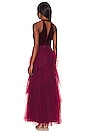 view 3 of 3 Velvet Ruffle Gown in Cabernet
