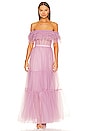 view 1 of 3 Off Shoulder Tiered Gown in Lavender Herb
