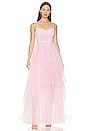 view 1 of 3 Corset Tiered Gown in Pink Rose