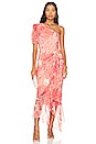 view 1 of 3 One Shoulder Midi Dress in Coral
