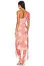 view 3 of 3 One Shoulder Midi Dress in Coral