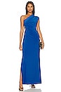view 1 of 4 One Shoulder Cut Out Gown in Blue