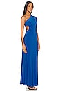 view 2 of 4 One Shoulder Cut Out Gown in Blue