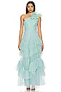 view 1 of 3 One Shoulder Tulle Gown in Blue Combo