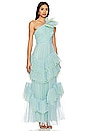 view 2 of 3 One Shoulder Tulle Gown in Blue Combo