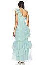 view 3 of 3 One Shoulder Tulle Gown in Blue Combo