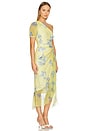view 2 of 3 One Shoulder Midi Dress in Yellow Combo