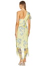 view 3 of 3 One Shoulder Midi Dress in Yellow Combo
