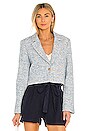 view 2 of 5 Tweed Crop Blazer in Blue Combo