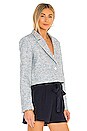 view 3 of 5 Tweed Crop Blazer in Blue Combo