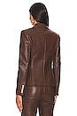 view 4 of 5 Faux Leather Blazer in Chocolate
