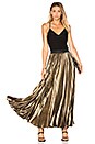 view 4 of 4 Pleated Maxi Skirt in Black Gold
