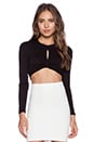 view 1 of 4 TOP CORTO MANGA LARGA TAELOR in Black