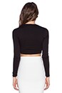 view 3 of 4 TOP CORTO MANGA LARGA TAELOR in Black