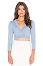 view 1 of 3 TOP CROPPED CROISÉ DEVANT LORREN in Shadow Blue