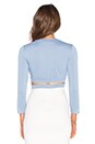 view 3 of 3 TOP CROPPED CROISÉ DEVANT LORREN in Shadow Blue