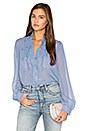 view 1 of 5 Ruffle Front Blouse in Chambray