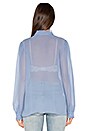 view 3 of 5 Ruffle Front Blouse in Chambray