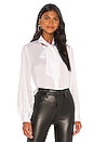 view 2 of 5 Tie Neck Woven Blouse in Optic White