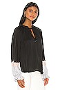 view 3 of 5 Colorblock Blouse in Black Combo