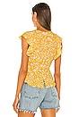 view 3 of 4 Flutter Sleeve Blouse in Honey Gold Tossed Floral