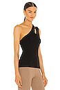 view 2 of 4 One Shoulder Tank in Black
